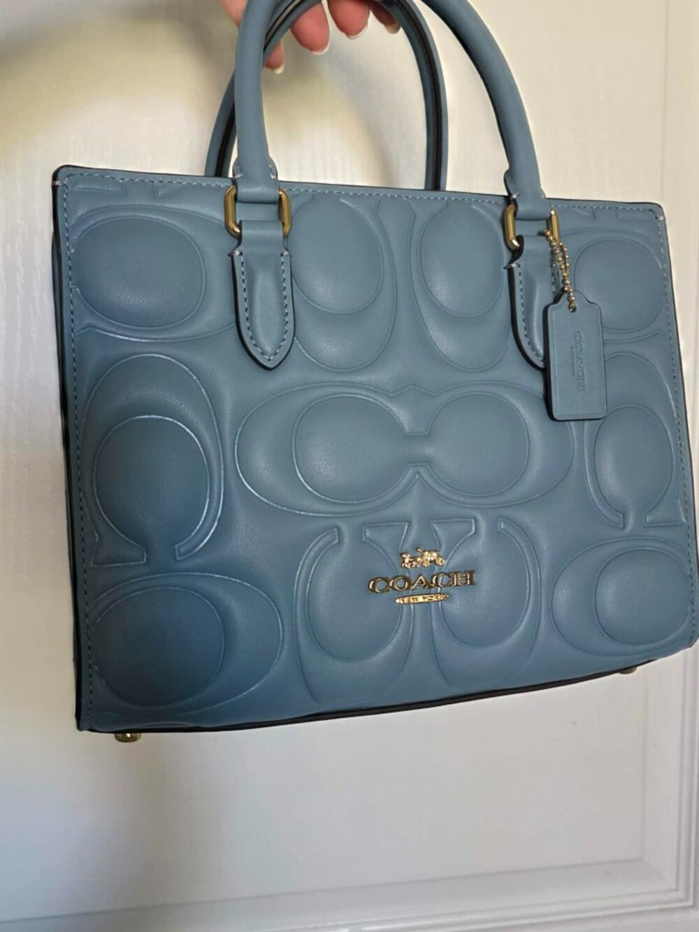 Coach Azure Maggie Small Tote Bag In Signature Leather NWOT